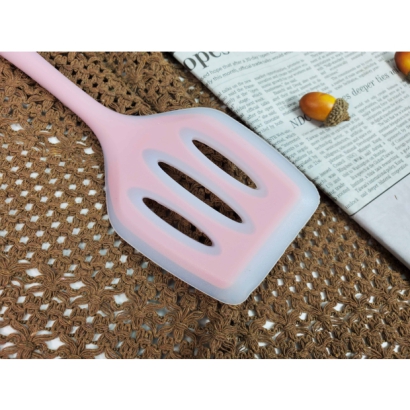 HD-S35P 炫彩耐熱矽膠漏鏟(粉)